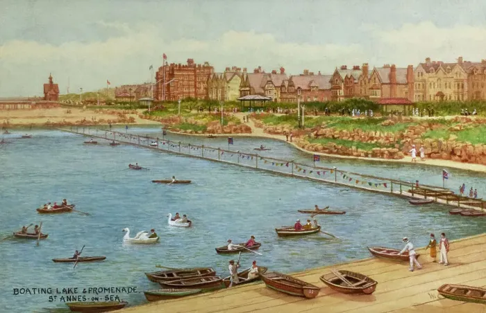 Framed Print : Boating Lake and Promenade, St-Annes-on-Sea, Lancashire Framed Print : Boating Lake and Promenade, St-Annes-on-Sea, Lancashire