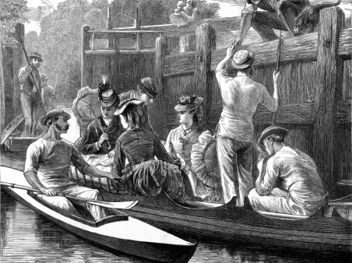 Framed Print : Boating on the River Thames, 1872