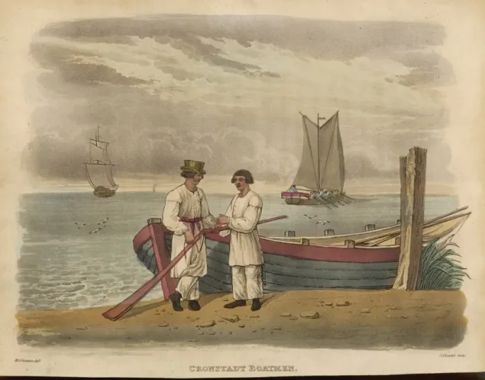 Framed Print : Boatmen of Kronshtadt Framed Print : Boatmen of Kronshtadt