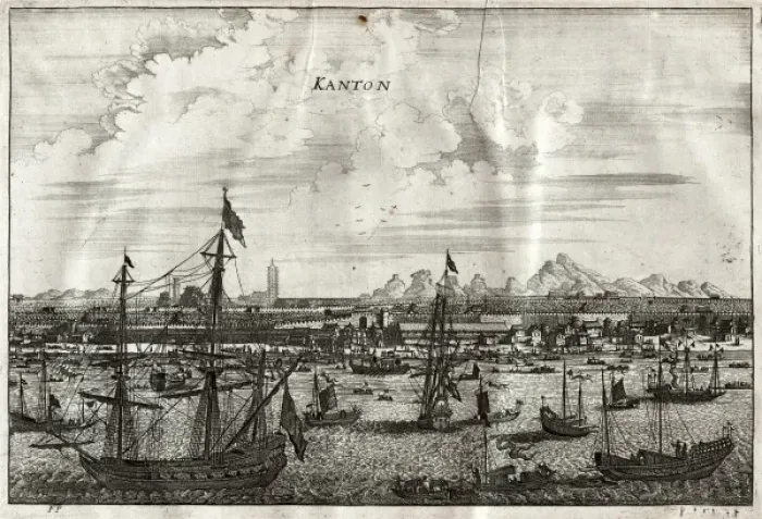 Framed Print : Boats in Canton harbour