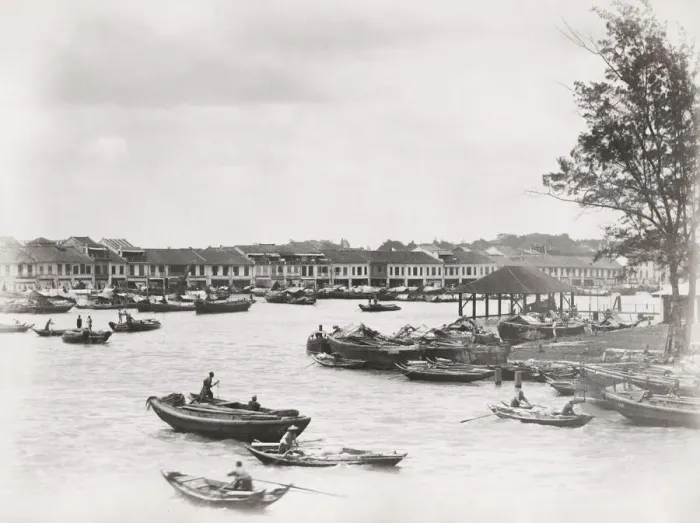 Framed Print : Boats in the harbour, likely Singapore Framed Print : Boats in the harbour, likely Singapore