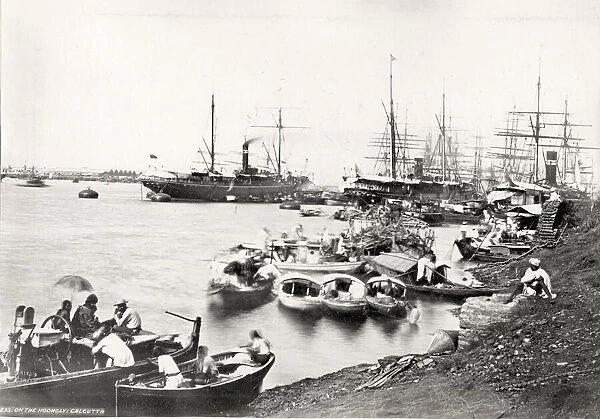 Boats on the Hooghly river, Calcutta, India