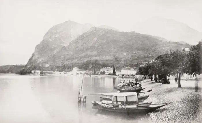 Framed Print : Boats on Lake Como at Menaggio, Italy