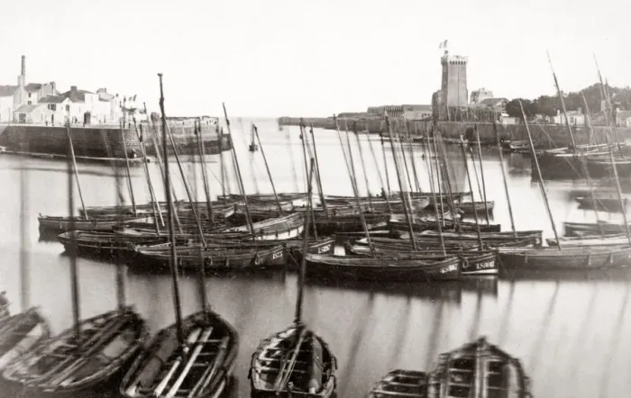 Framed Print : Boats at Les Sables-d Olonne, seaside, France, c. 1890 Framed Print : Boats at Les Sables-d Olonne, seaside, France, c. 1890
