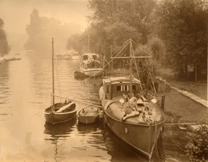 Framed Print : Boats moored near Richmond, c. 1933 Framed Print : Boats moored near Richmond, c. 1933