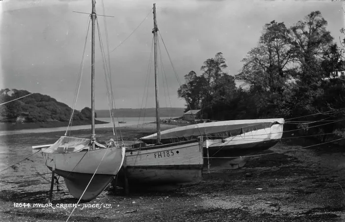 Framed Print : Boats at Mylor Creek Framed Print : Boats at Mylor Creek