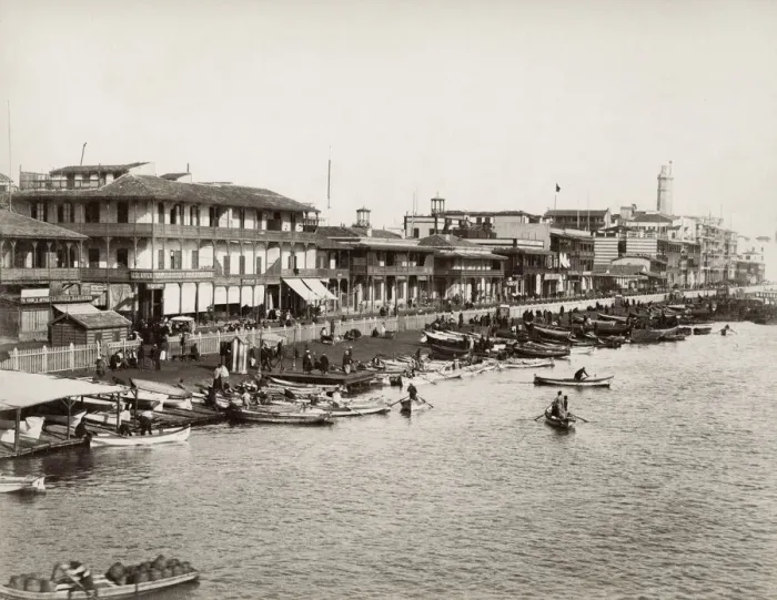 Framed Print : Boats pulled up along the shore, Port Said, Egypt Framed Print : Boats pulled up along the shore, Port Said, Egypt