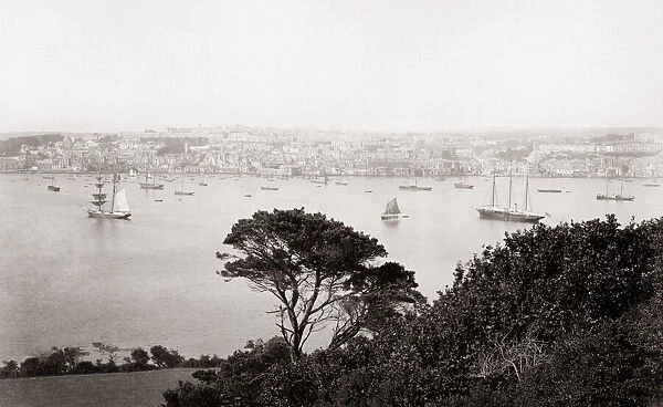 Boats and ships, Falmouth Habour, Cornwall, c. 1880 s