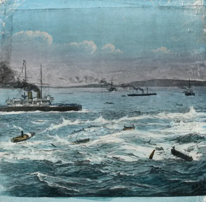 Framed Print : Boats of many sizes on a rough sea Framed Print : Boats of many sizes on a rough sea