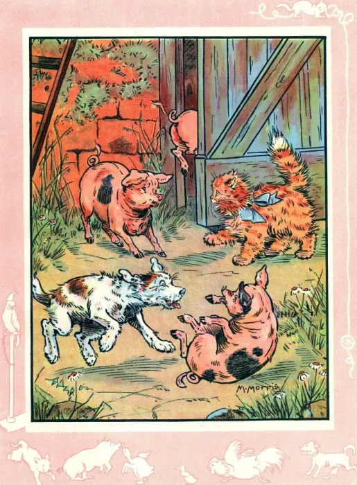 Framed Print : Bobby the dog and Fluff the cat with piglets Framed Print : Bobby the dog and Fluff the cat with piglets