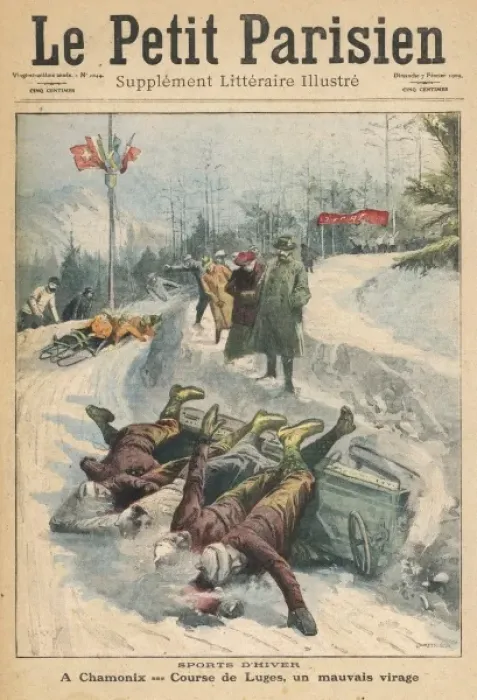 Framed Print : Bobsleigh Spill 1909 Framed Print : Bobsleigh Spill 1909
