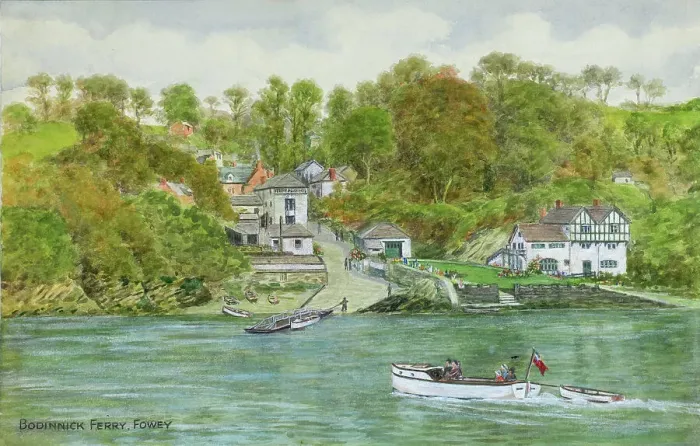 Framed Print : Bodinnick Ferry near Fowey, Cornwall Framed Print : Bodinnick Ferry near Fowey, Cornwall
