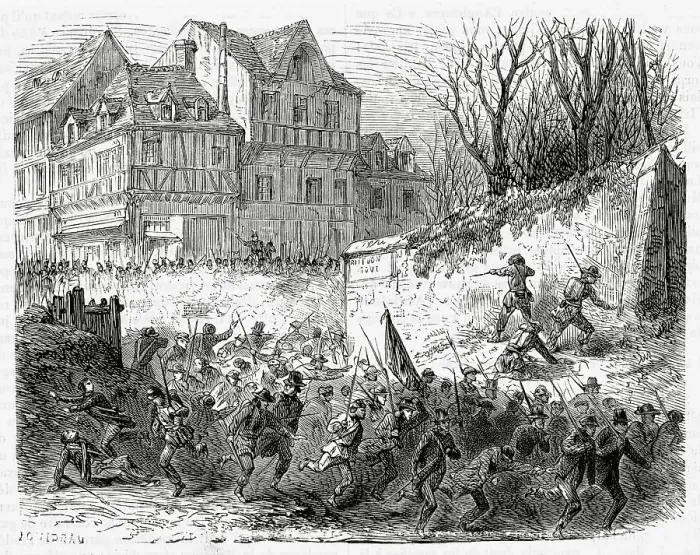 Framed Print : A body of Belgian Republicans seek to overthrow the monarchy and establish a republic : the revolt is easily overthrown, and in September 17 leaders will be sentenced to death. Date: 23 March 1848 Framed Print : A body of Belgian Republicans seek to overthrow the monarchy and establish a republic : the revolt is easily overthrown, and in September 17 leaders will be sentenced to death. Date: 23 March 1848