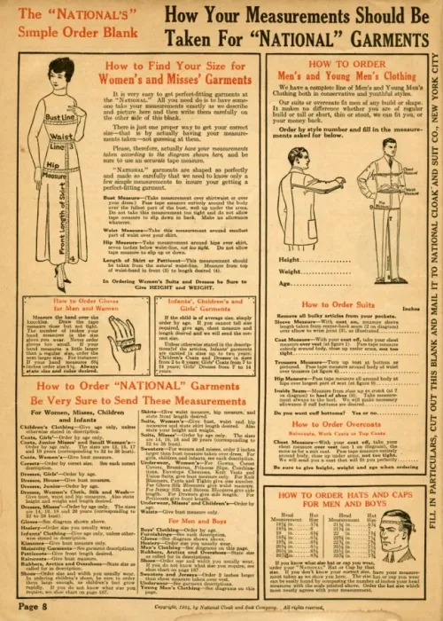 Framed Print : How your body measurements should be taken 1924 Framed Print : How your body measurements should be taken 1924