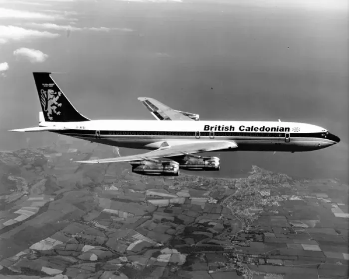 Framed Print : Boeing 707-337C G-AYSI of British Caledonian Framed Print : Boeing 707-337C G-AYSI of British Caledonian