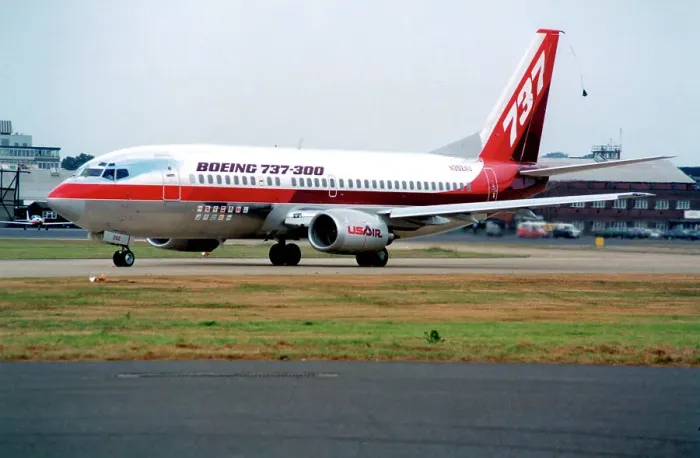 Framed Print : Boeing 737-3B7 N352AU Framed Print : Boeing 737-3B7 N352AU