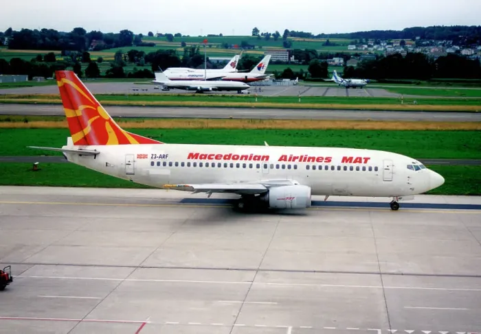 Framed Print : Boeing 737-3H9 Z3-ARF Framed Print : Boeing 737-3H9 Z3-ARF
