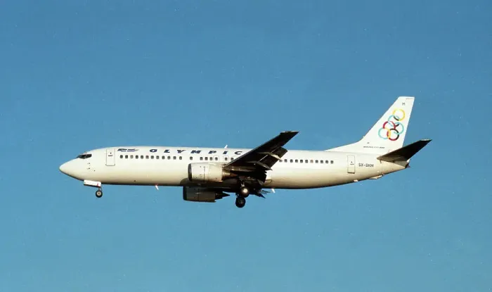 Framed Print : Boeing 737-4Q8 SX-BKM Framed Print : Boeing 737-4Q8 SX-BKM