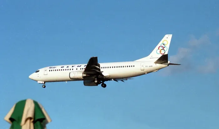 Framed Print : Boeing 737-4Q8 SX-BKM Framed Print : Boeing 737-4Q8 SX-BKM