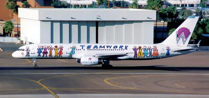 Framed Print : Boeing 757-2S7 N902AW Teamwork Framed Print : Boeing 757-2S7 N902AW Teamwork