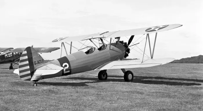 Framed Print : Boeing -Stearman N2S-5 Kaydett G-AZLE Framed Print : Boeing -Stearman N2S-5 Kaydett G-AZLE