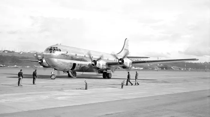 Framed Print : Boeing YC-97 Stratofreighter 45-59587 Framed Print : Boeing YC-97 Stratofreighter 45-59587