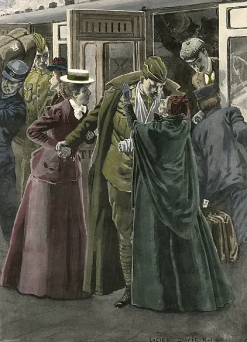 Framed Print : Back from the Boer War - Scene at a London Terminus Framed Print : Back from the Boer War - Scene at a London Terminus