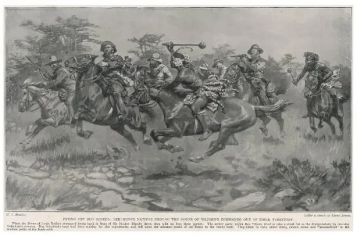 Framed Print : Boer War / Zulus in Action Framed Print : Boer War / Zulus in Action