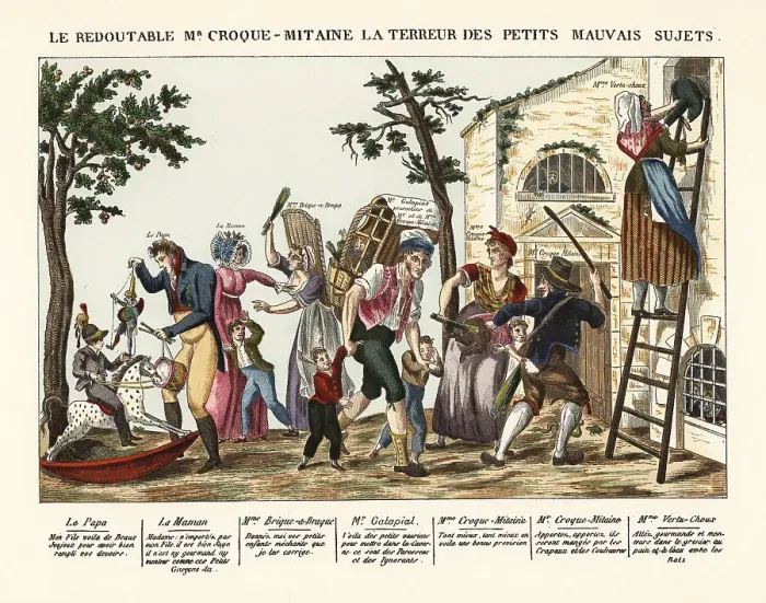 Framed Print : Bogeymen catching and punishing bad children, 1802 Framed Print : Bogeymen catching and punishing bad children, 1802