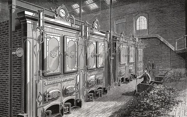 Boiler, Rouen. Boilers installed at a textile works