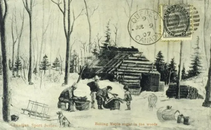 Framed Print : Boiling Maple Sugar - Canada Framed Print : Boiling Maple Sugar - Canada