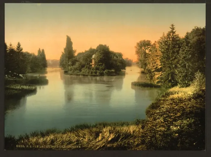 Framed Print : Bois du Boulougne (i. e. Boulogne), the lake, Paris, France