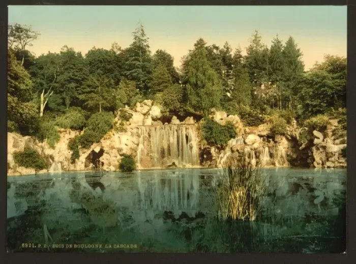 Framed Print : Bois du Boulougne (i. e. Boulogne), the cascade, Paris, Fran