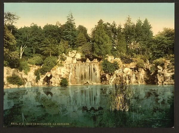 Bois du Boulougne (i. e. Boulogne), the cascade, Paris, Fran