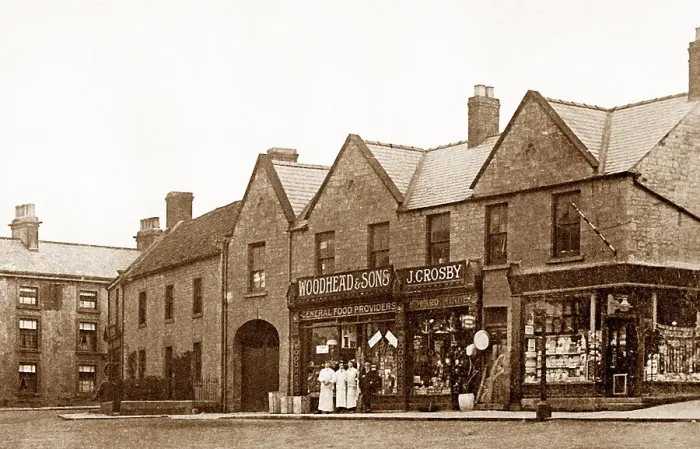 Framed Print : Bolsover Market Place early 1900s Framed Print : Bolsover Market Place early 1900s