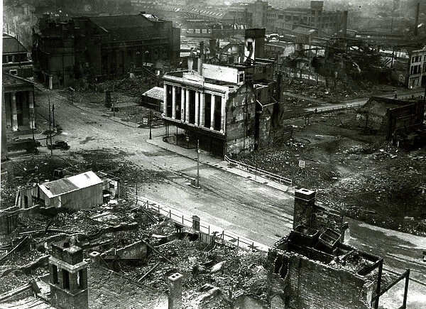 Bomb damage in Coventry, WW2