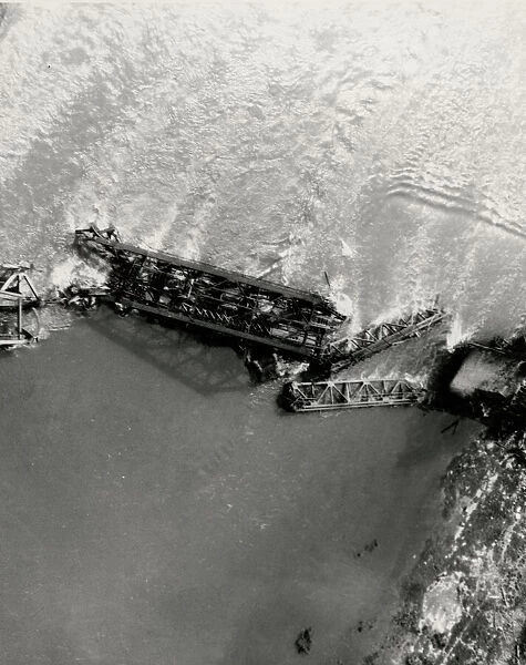 Bomb damage to the Eller railway bridge, Germany