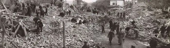 Framed Print : Bomb damage, Marlow Road, East Ham, WW2 Framed Print : Bomb damage, Marlow Road, East Ham, WW2