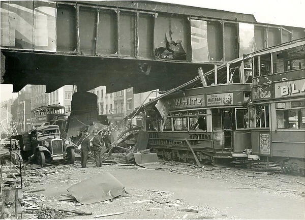 Bomb damage in south London, 25 October 1940