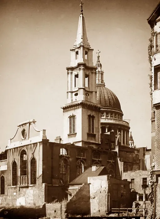 Framed Print : Bomb damage, St Vedast Church, Foster Lane, London