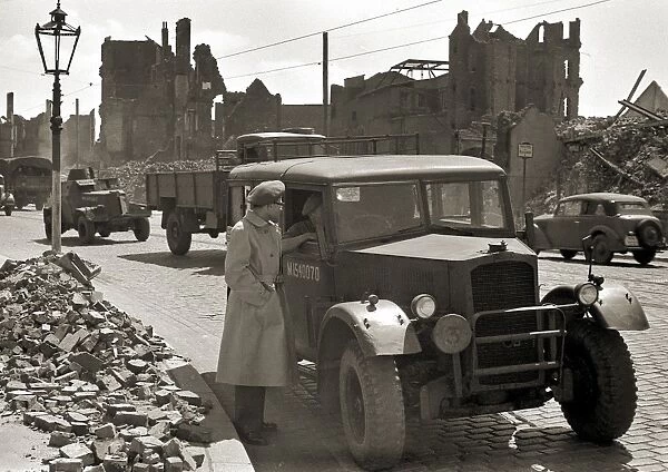 Bomb damaged street during WW2