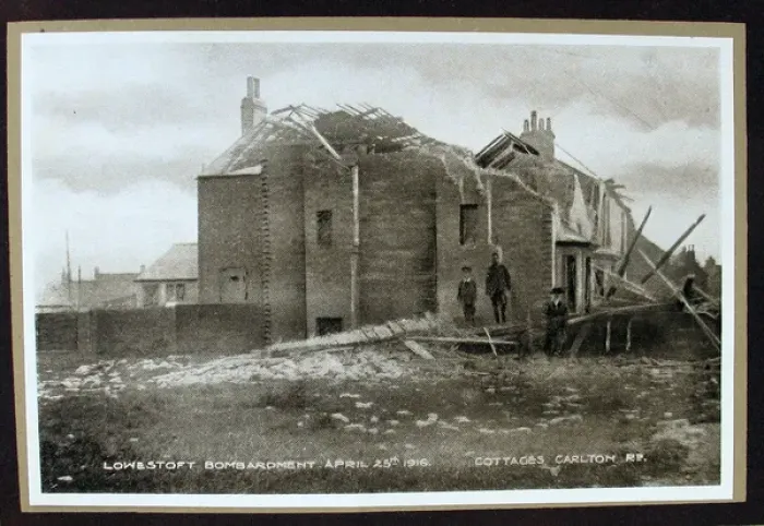 Framed Print : Bombardment of Lowestoft by the Germans Framed Print : Bombardment of Lowestoft by the Germans