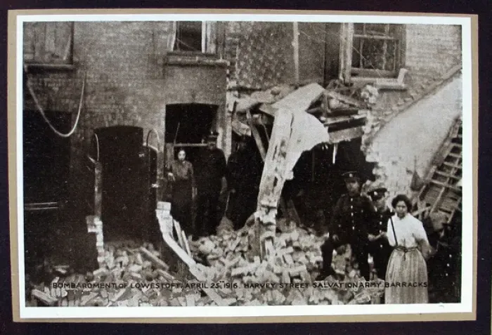 Framed Print : Bombardment of Lowestoft by the Germans Framed Print : Bombardment of Lowestoft by the Germans