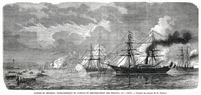 Framed Print : The Bombardment of Tampico Framed Print : The Bombardment of Tampico