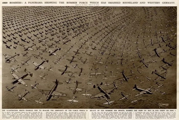 Framed Print : Bomber force panorama by G. H. Davis Framed Print : Bomber force panorama by G. H. Davis