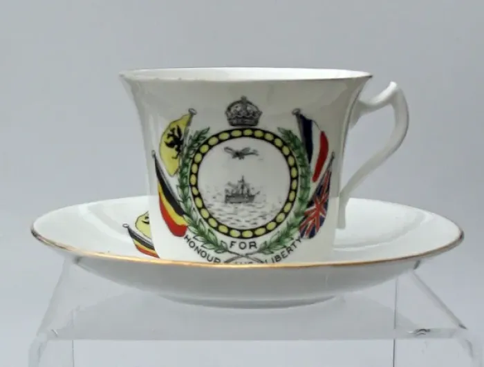 Framed Print : Bone china cup and saucer - WWI Framed Print : Bone china cup and saucer - WWI