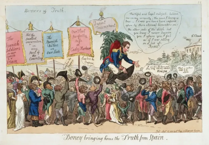 Framed Print : Boney bringing home the truth from Spain Framed Print : Boney bringing home the truth from Spain