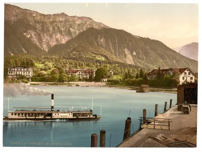 Framed Print : Bonigen from Brienz Lake, Bernese Oberland, Switzerland Framed Print : Bonigen from Brienz Lake, Bernese Oberland, Switzerland