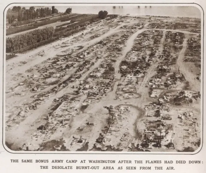 Framed Print : The Bonus Army: the aftermath of the fire Framed Print : The Bonus Army: the aftermath of the fire