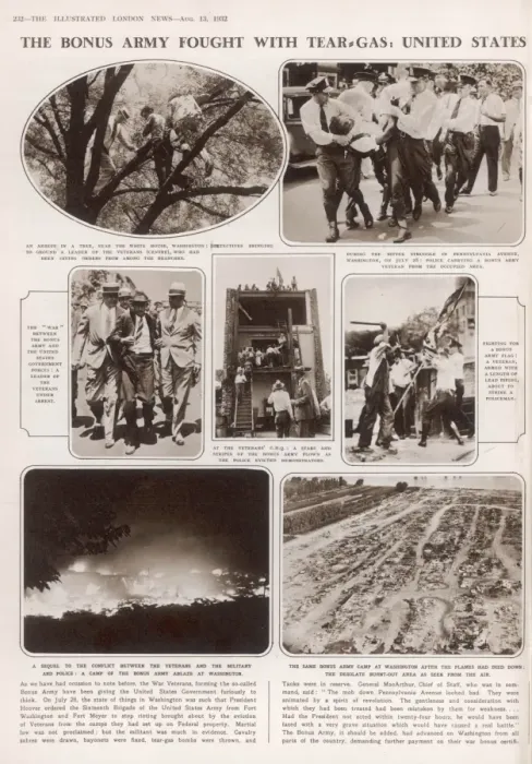 Framed Print : Bonus Army fought with tear-gas Framed Print : Bonus Army fought with tear-gas